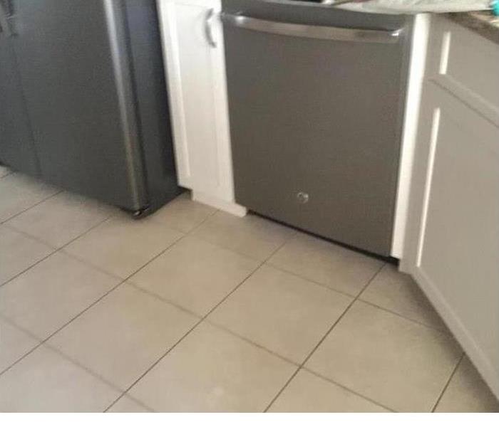 tile floor and dishwasher