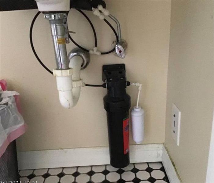 Plumbing in bathroom damage